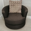 BROWN toned ROUND SWIVEL ARMCHAIR REF
