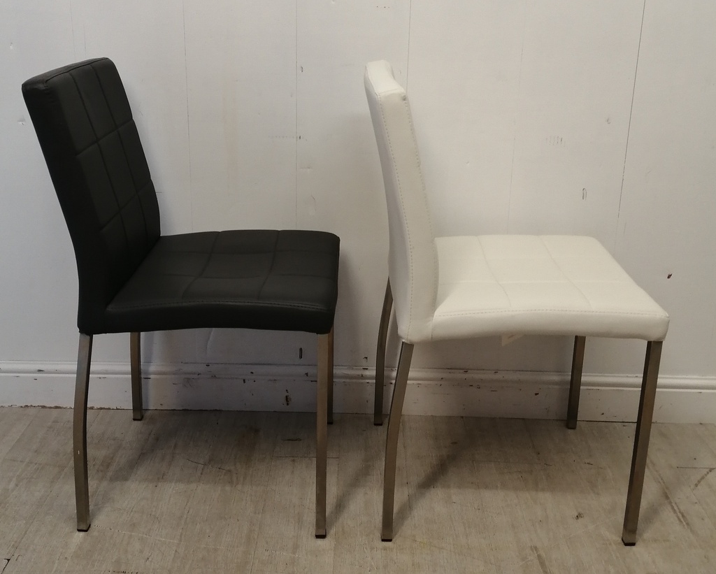 SINGLE FAUX LEATHER white DINING CHAIR