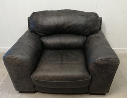 [HF15047] LOVELY DISTRESSED GREY LEATHER armchair
