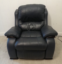 [HF15083] BLUE LEATHER ELECTRIC  RECLINER ARMCHAIR