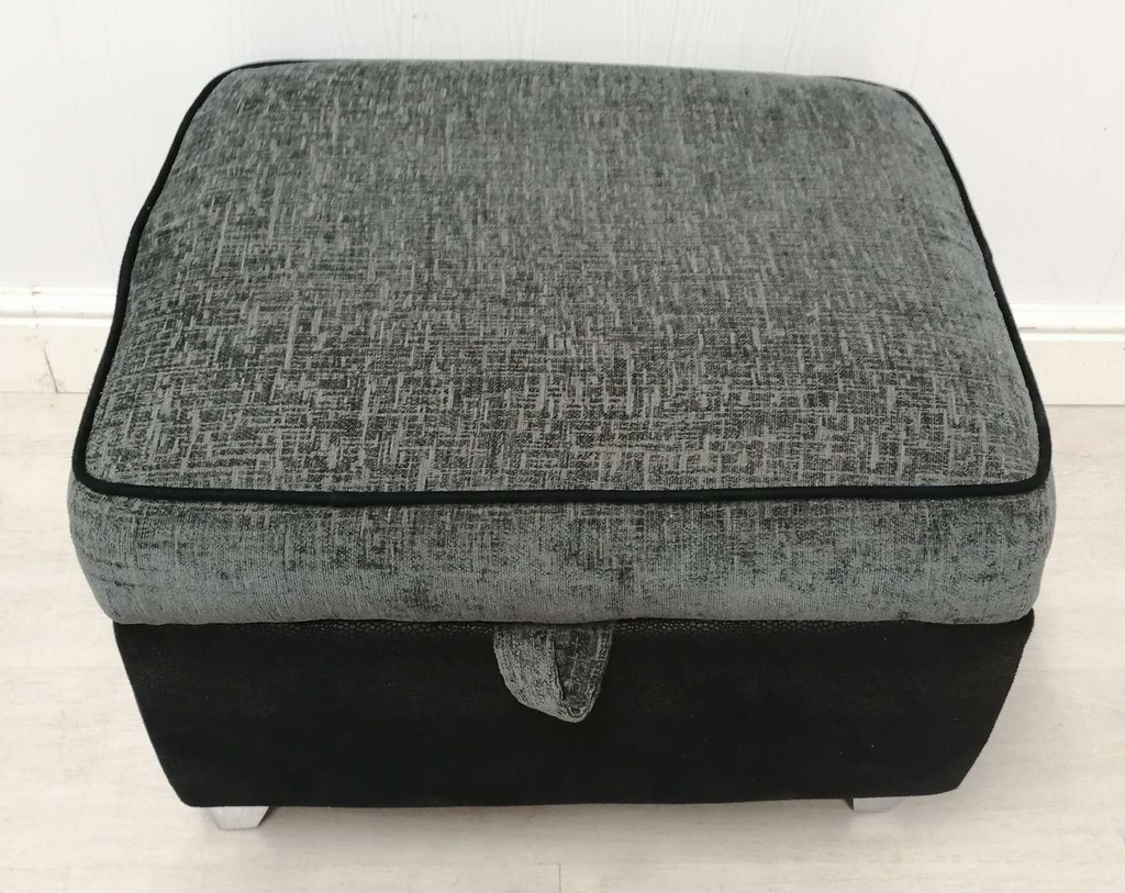 DFS Grey Toned Corner Sofa with Footstool