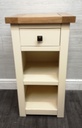 Tall Cream &amp; Oak Bedside / Side table