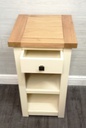 Tall Cream &amp; Oak Bedside / Side table