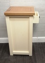 Tall Cream &amp; Oak Bedside / Side table