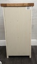 Tall Cream &amp; Oak Bedside / Side table