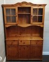 Part glazed triple pine dresser