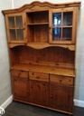 Part glazed triple pine dresser