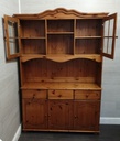 Part glazed triple pine dresser