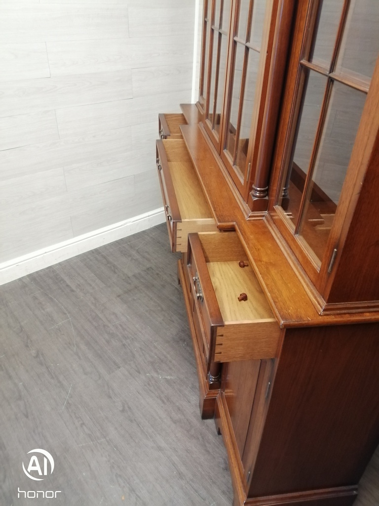 Quality large mahogany repro glazed display unit