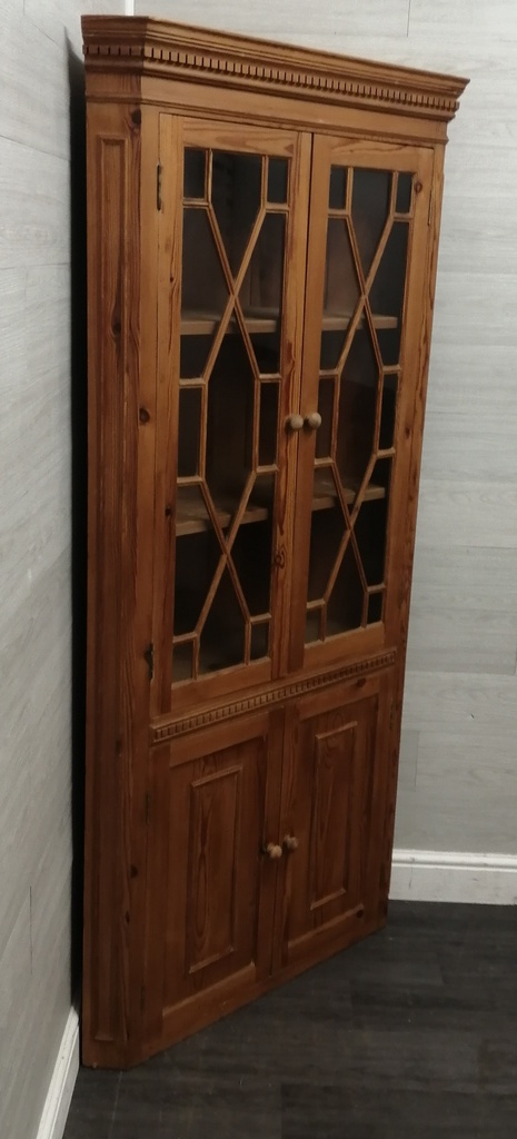 Part Glazed Solid Pine Corner Unit