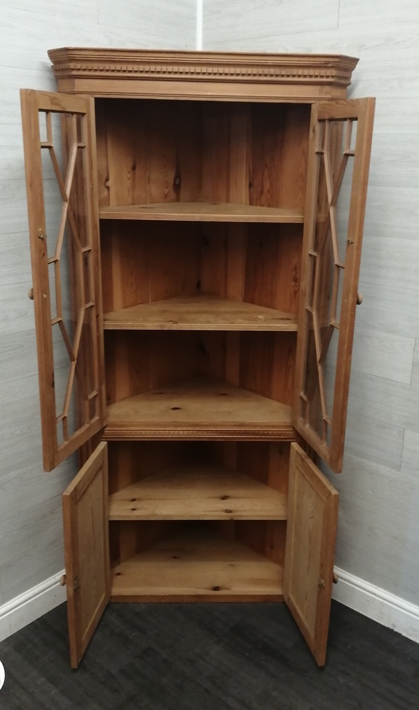 Part Glazed Solid Pine Corner Unit