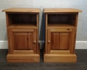 Pair of solid pine pot cuboard bedsides