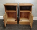Pair of solid pine pot cuboard bedsides
