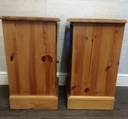 Pair of solid pine pot cuboard bedsides