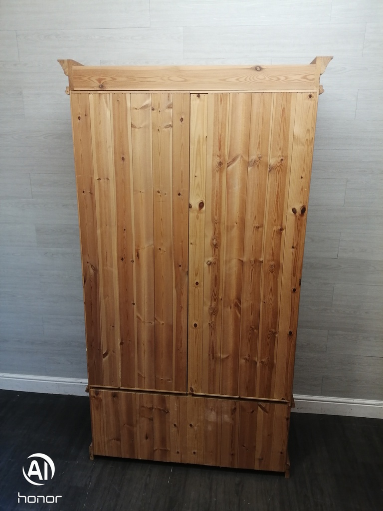 solid pine double wardrobe with drawer
