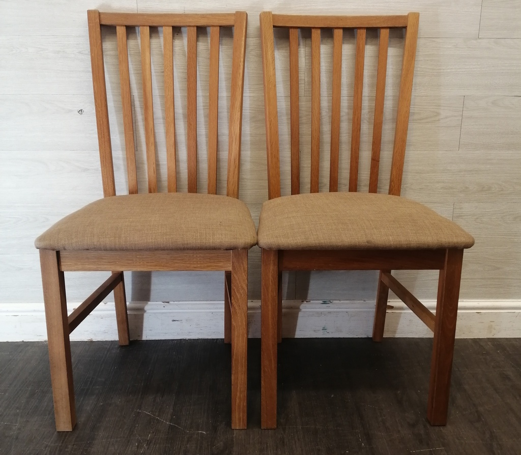 Pair of oak dining chairs