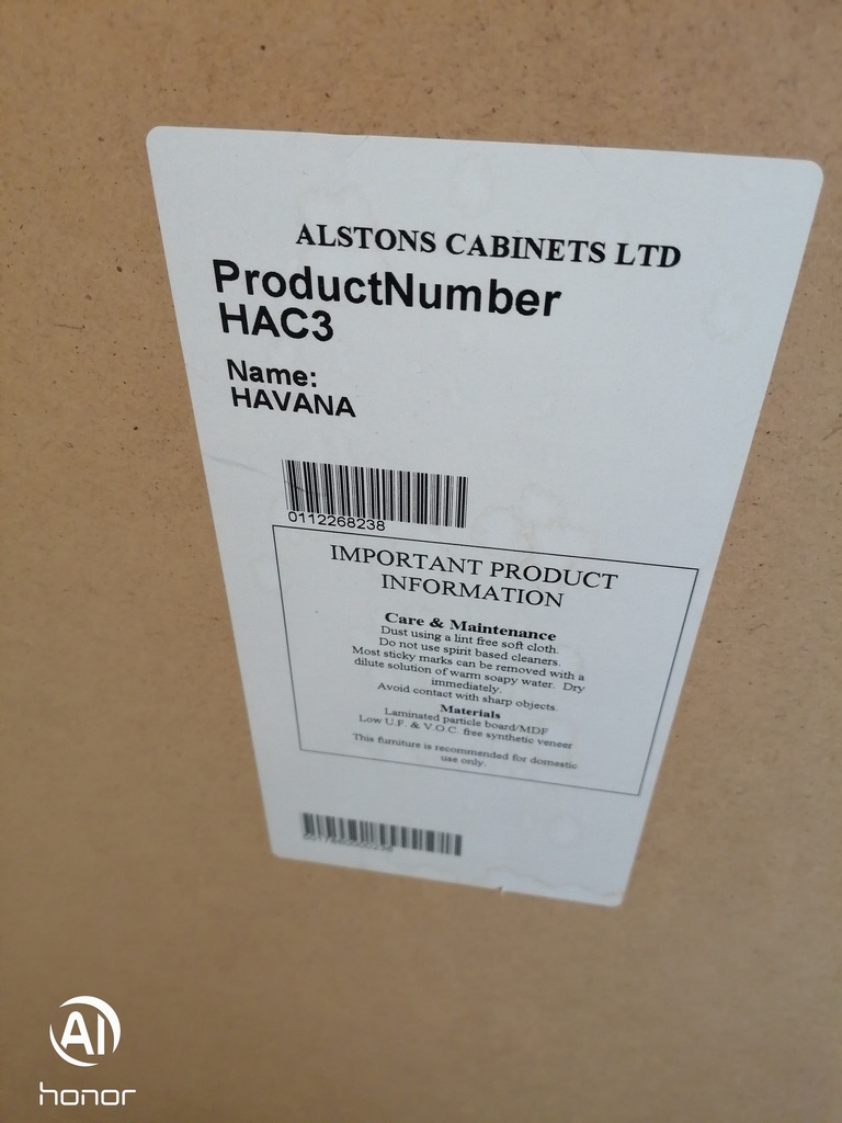 ALSTONS White three Drawer Chest