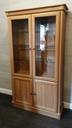 OAK GLAZED FRONTED DISPLAY UNIT WITH CUPBOARD