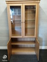 OAK GLAZED FRONTED DISPLAY UNIT WITH CUPBOARD