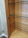 OAK GLAZED FRONTED DISPLAY UNIT WITH CUPBOARD