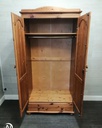 Double pine wardrobe with drawer