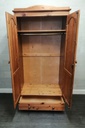 Double pine wardrobe with drawer