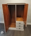 Grey painted shabby chic combi wardrobe
