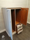 Grey painted shabby chic combi wardrobe