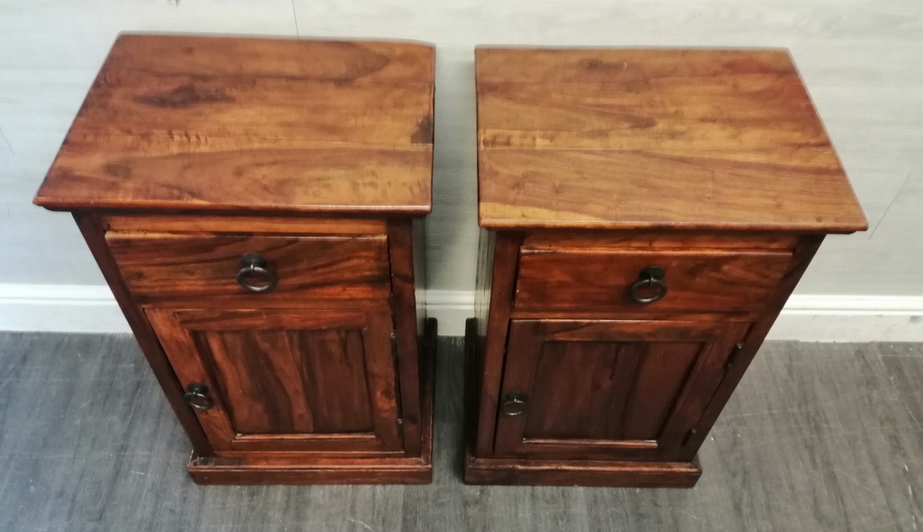 Pair Of Sheesham Bedside Cupboards