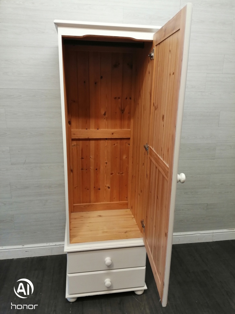 Lovely painted single door wardrobe with drawers