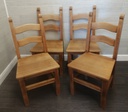QUALITY SET OF  FOUR SOLID LADDER BACK DINING CHAIRS