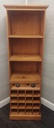Narrow Pine Bookcase with Wine Rack