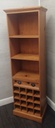 Narrow Pine Bookcase with Wine Rack
