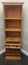 Narrow Pine Bookcase with Wine Rack
