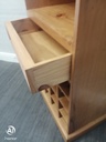 Narrow Pine Bookcase with Wine Rack