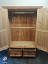 Quality solid pine double wardrobe with drawer
