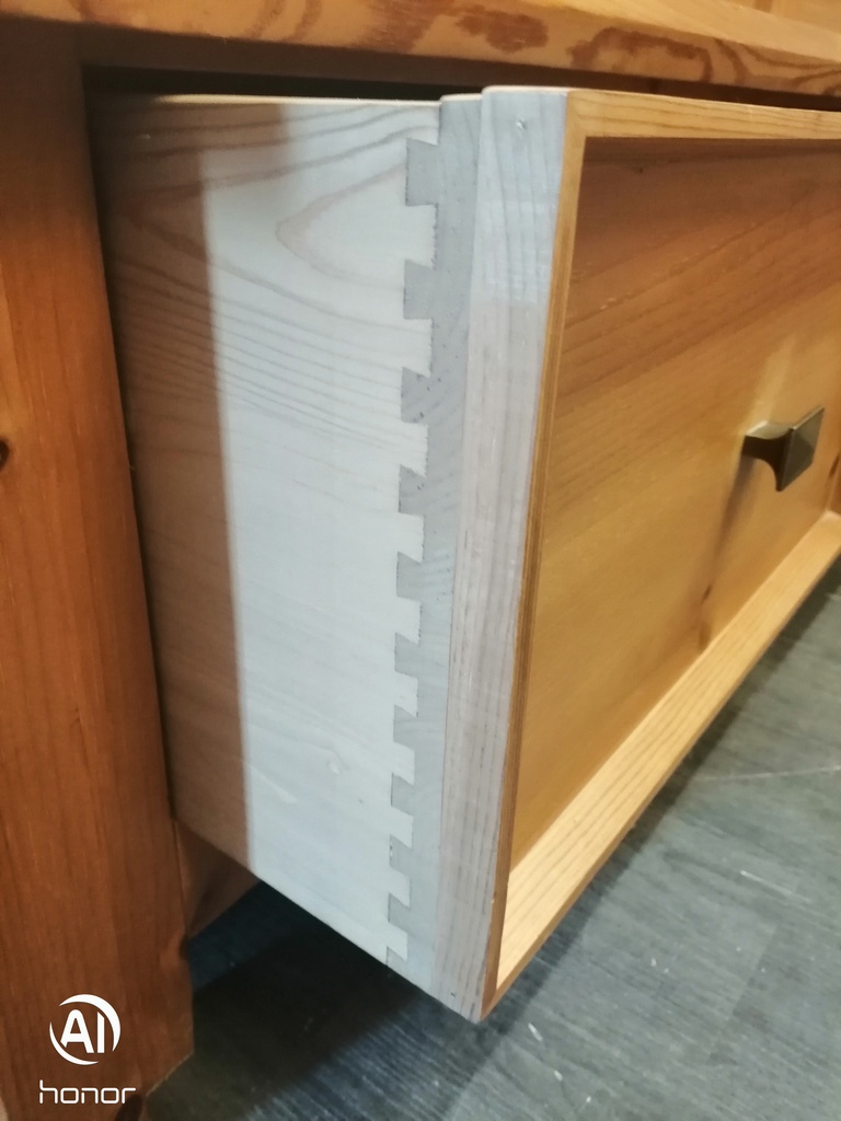 Quality solid pine double wardrobe with drawer