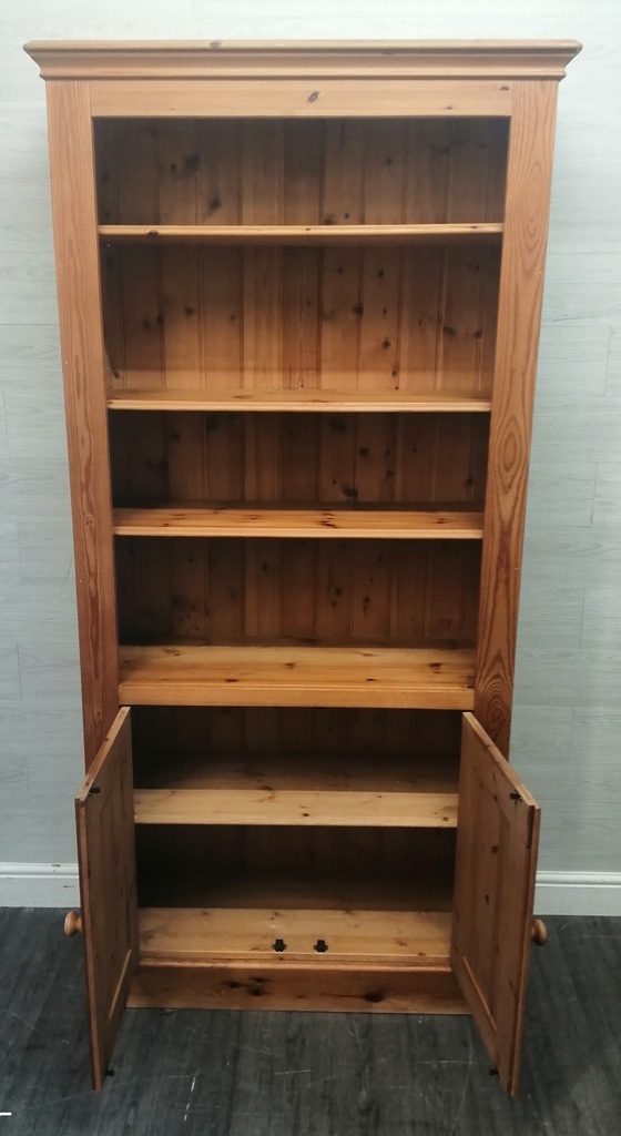 SOLID PINE CUPBOARD BASE BOOKCASE