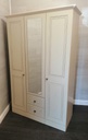 Cream triple wardrobe with mirror