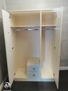 Cream triple wardrobe with mirror