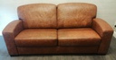 Quality Tan leather sofa bed