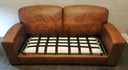 Quality Tan leather sofa bed