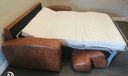 Quality Tan leather sofa bed