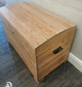 LOVELY OLD PINE DOME TOP BLANKET BOX