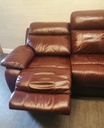 Ox Blood Red Leather Three Seater Electric Recliner Sofa