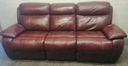 Ox Blood Red Leather Three Seater Electric Recliner Sofa
