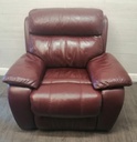 Ox Blood Red Leather Three Seater Electric Recliner Sofa