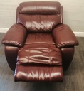 Ox Blood Red Leather Electric Recliner Armchair