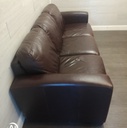Three seater leather brown sofa