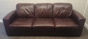 Three seater leather brown sofa